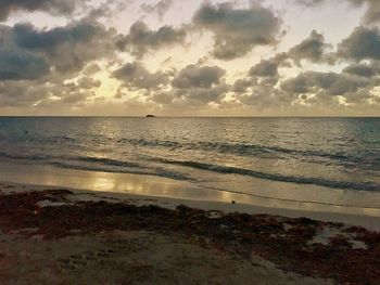 View of sea against cloudy sky