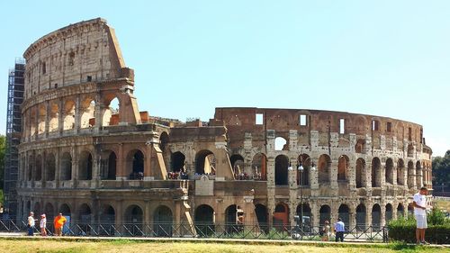 Tourists in old ruins