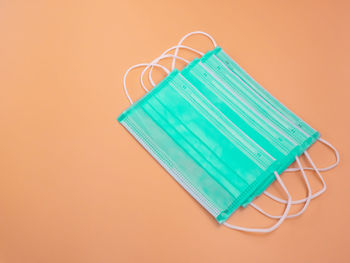 High angle view of plastic bag on table