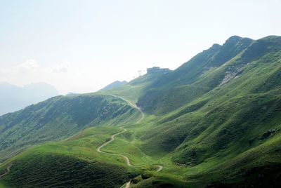 Scenic view of mountains against clear sky