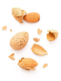 Close-up of cookies against white background