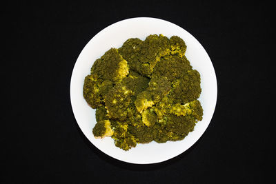 High angle view of vegetables in plate