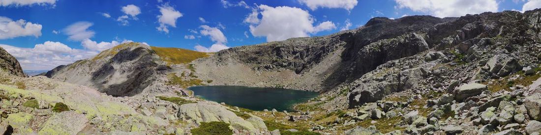 Panoramic view of mountains against sky