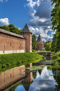 Fortress wall in pushkin garden in smolensk, russia