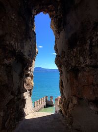 Rock formation in sea