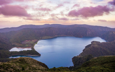 View over lagoa do fogo, azores islands vacation, outdoor experience.