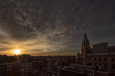 High angle view of buildings in city