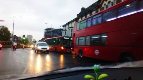 View of city street during rainy season