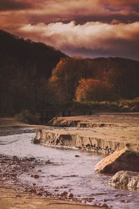Scenic view of river against sky