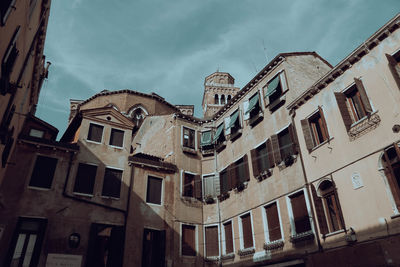 Low angle view of buildings in city