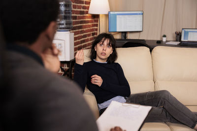 Businesswoman working at office