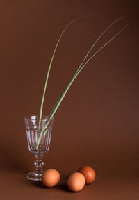 Close-up of wine glass on table