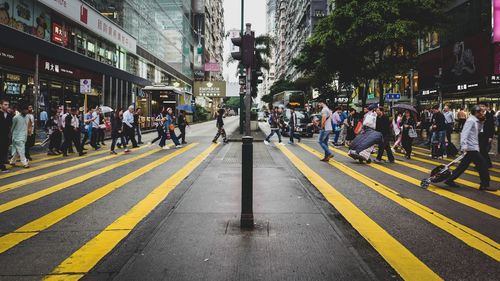 People on street in city