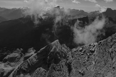 Panoramic view of mountains against sky