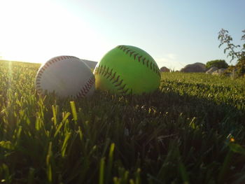 Close-up of ball on grass