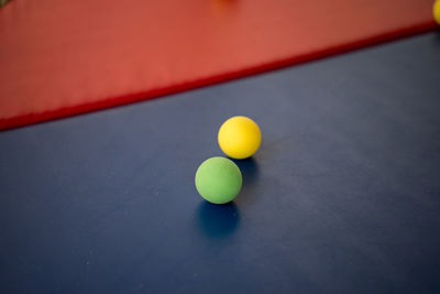 Close-up of balls on table