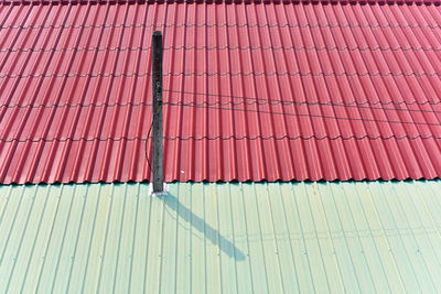 Full frame shot of multi colored building roof