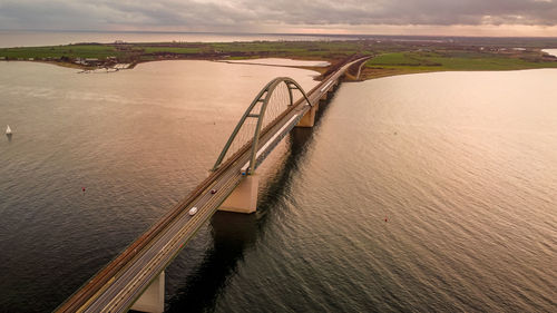 High angle view of bridge against sky