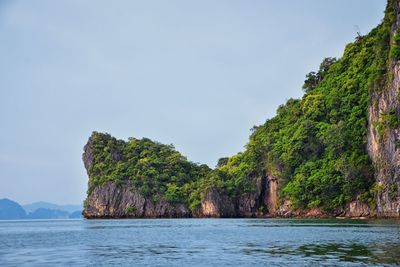 Island ocean tropical forest views near phi phi, ko rang yai, ko li pe phuket thailand asia.