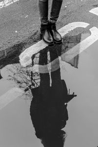 Close-up of woman standing in pond