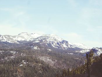 Scenic view of snowcapped mountains