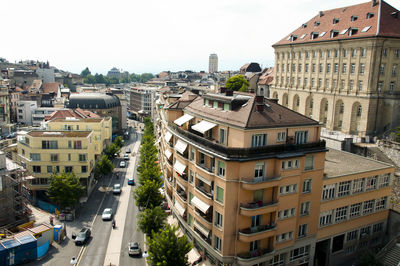 High angle view of city