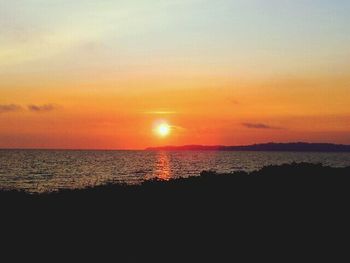 Scenic view of sea at sunset