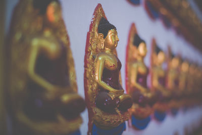 Close-up of statue in temple