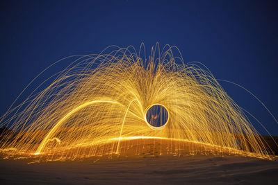 Wire wool at night
