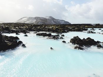 Scenic view of blue lagoon