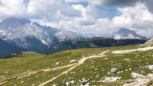 Scenic view of mountains against sky
