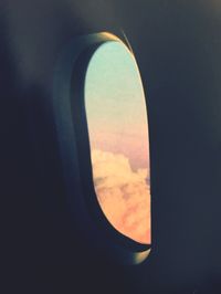 Scenic view of sky seen through airplane window