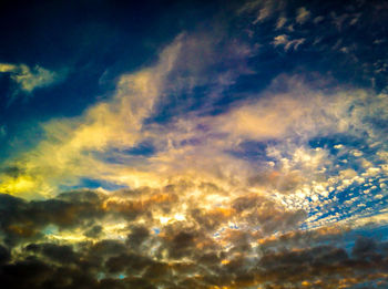 Low angle view of cloudy sky