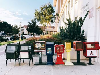 Newsstands on the road