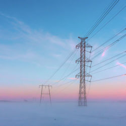 Sunset with power lines