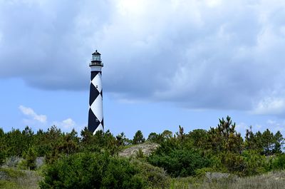 Low angle view of lighthouse against sky