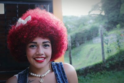 Portrait of smiling young woman