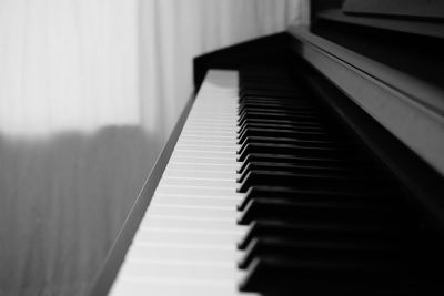 Close-up of piano keys