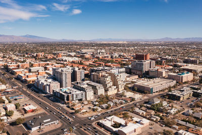 High angle view of cityscape