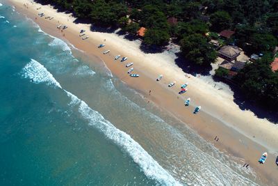 Panoramic view of bay of paraty in the sunny day, rio de janeiro, brazil