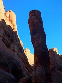 Low angle view of rock formations