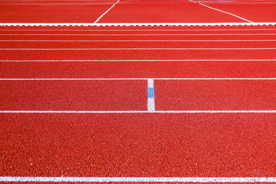 High angle view of red brick wall
