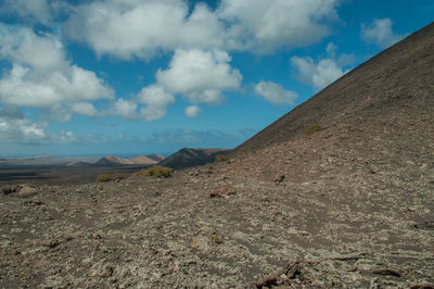 Scenic view of arid landscape against sky