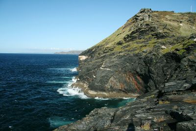 View of cliffs on coast