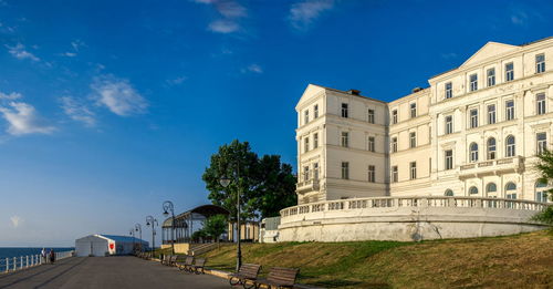 Buildings against blue sky