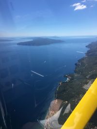 High angle view of sea against sky