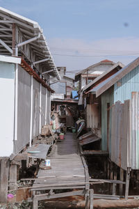 Houses amidst buildings in city against sky