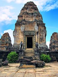 Exterior of temple against sky