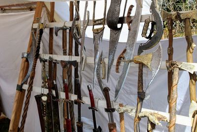 Close-up of clothes hanging