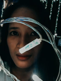 Close-up portrait of a young woman